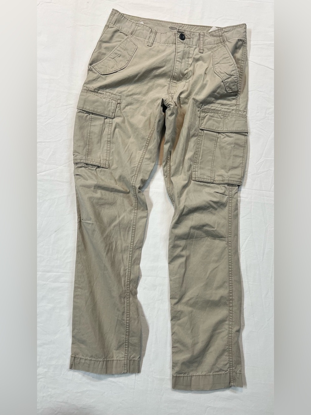 Old Navy Cargo Pants Mens 30x32 Beige Khaki Utility Casual Straight Leg